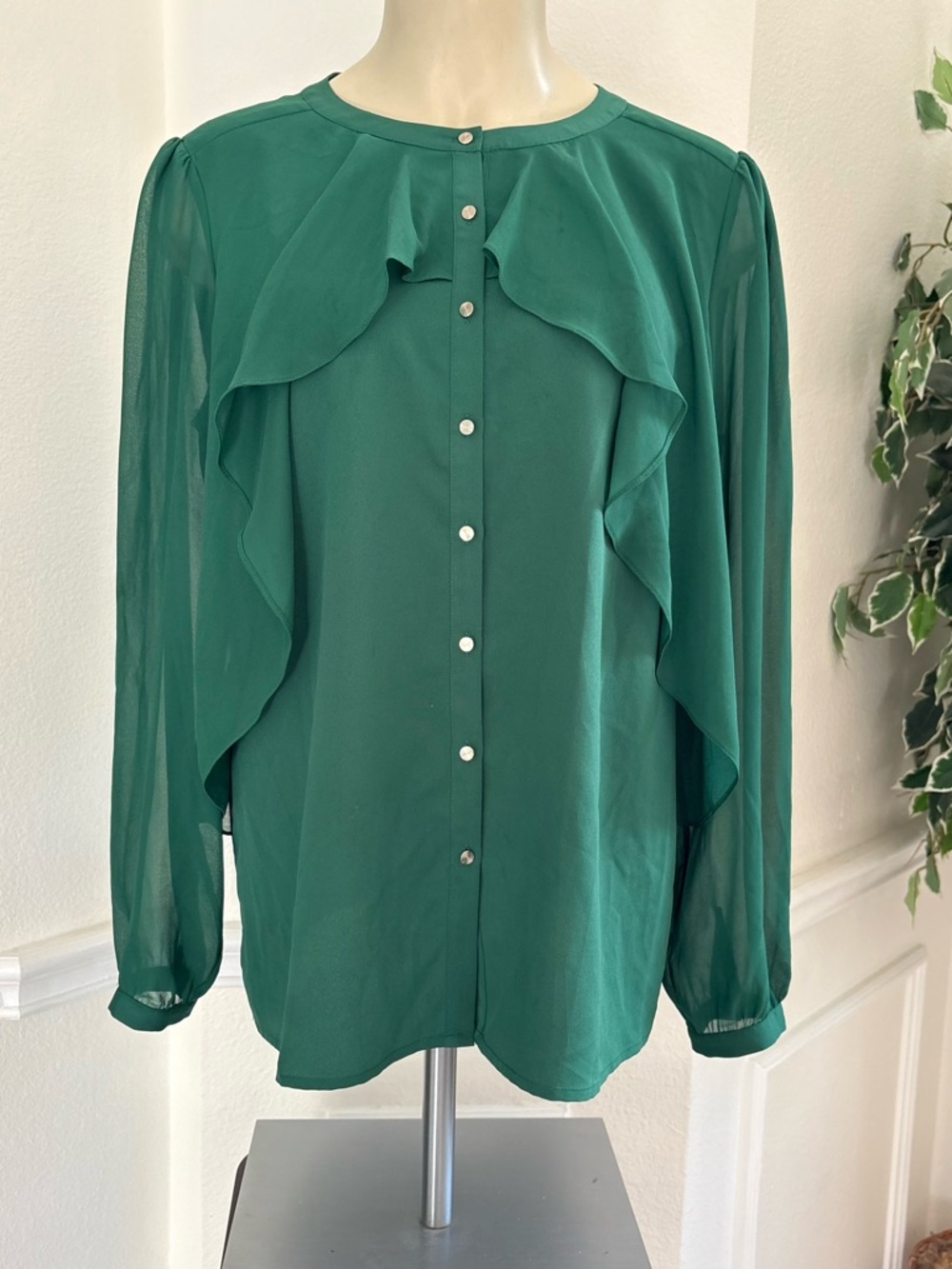 Antonio Melani Ruffle Front Long Sleeve Blouse